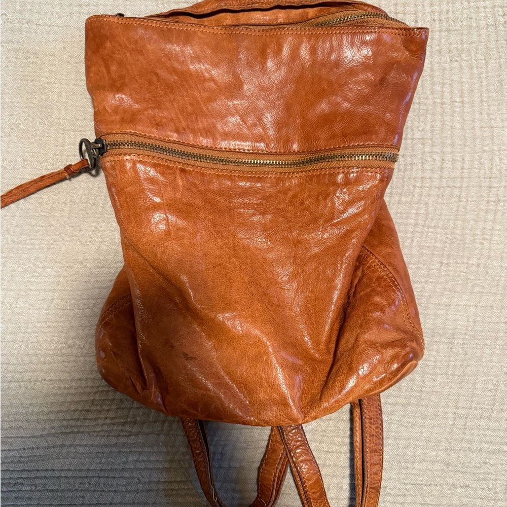 Chic Brown Leather Backpack